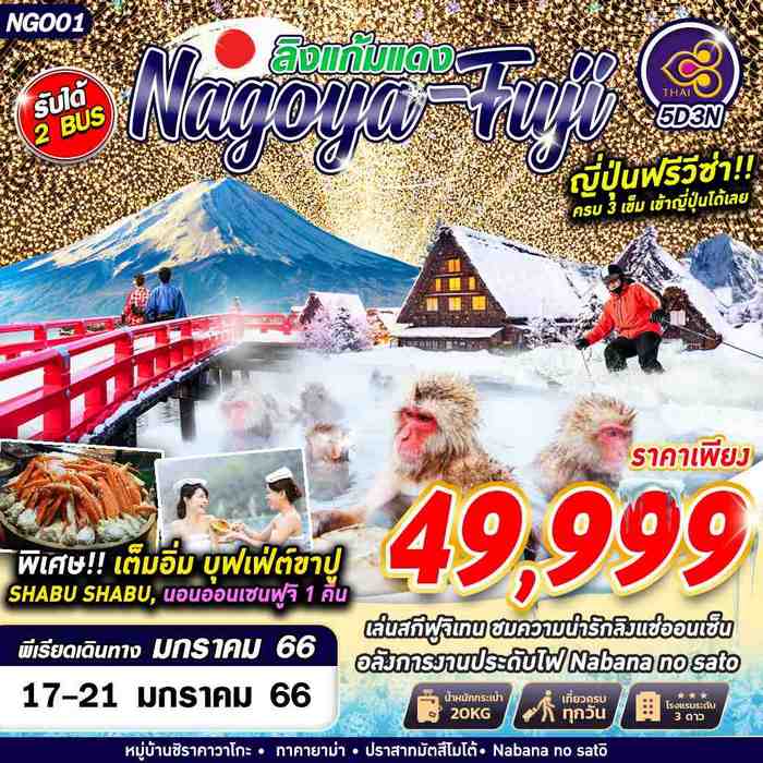 ทัวร์ญี่ปุ่น NAGOYA FUJI  ลิงแก้มแดง 5วัน 3คืน