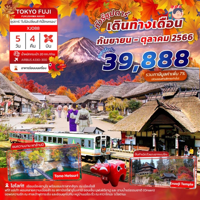 ทัวร์ญี่ปุ่น ซุปตาร์ ใบไม้เปลี่ยนสี ทีนี้ใครครอง 5วัน 4คืน