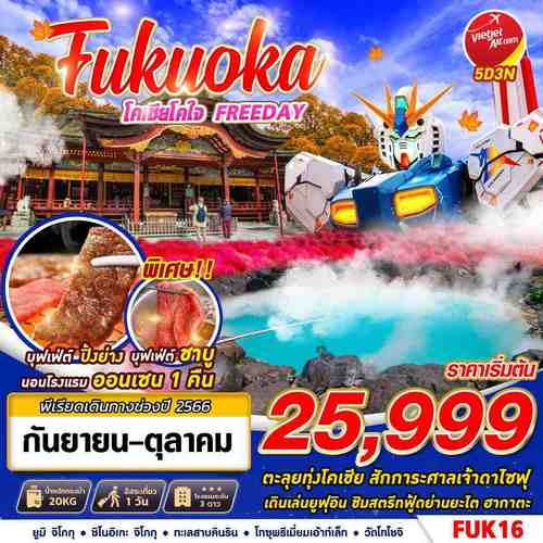 ทัวร์ฟุกุโอกะ FUKUOKA โคเชียโคใจ FREEDAY