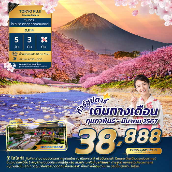 ทัวร์โตเกียว ซุปตาร์ โตเกียวลายดอก ออกลายมาเลย 5วัน 3คืน