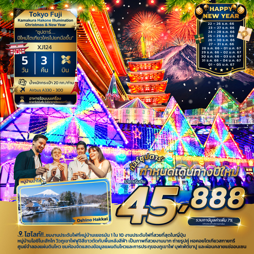 ทัวร์โตเกียว ซุปตาร์ ปีใหม่โตเกียวใครไปยกมือขึ้น 5วัน 3คืน