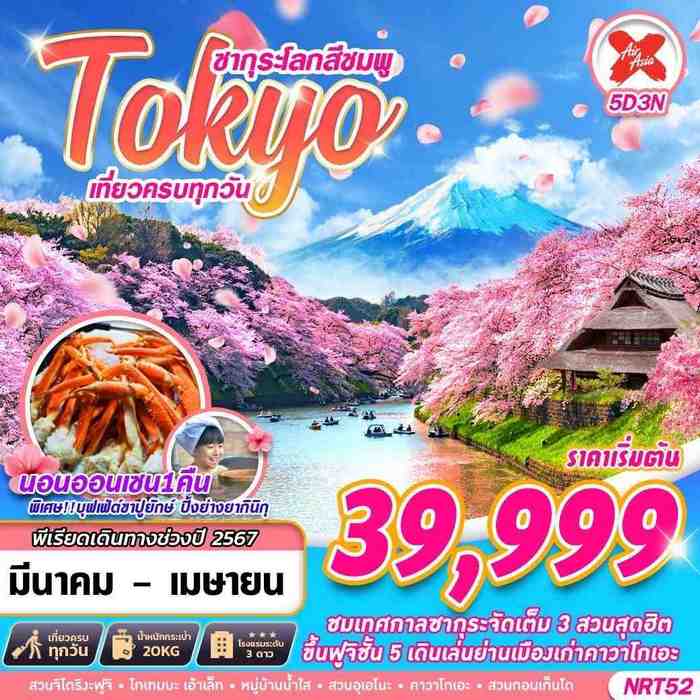 ทัวร์ญี่ปุ่น TOKYO ซากุระ โลกสีชมพู (เที่ยวเต็ม) 5วัน 3คืน