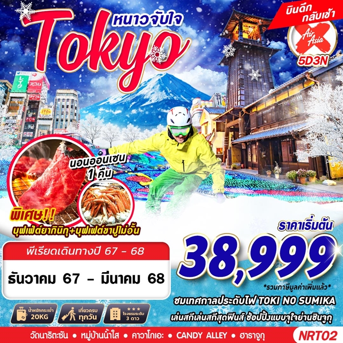 ทัวร์ญี่ปุ่น TOKYO WINTER หนาวจับใจ 5วัน 3คืน