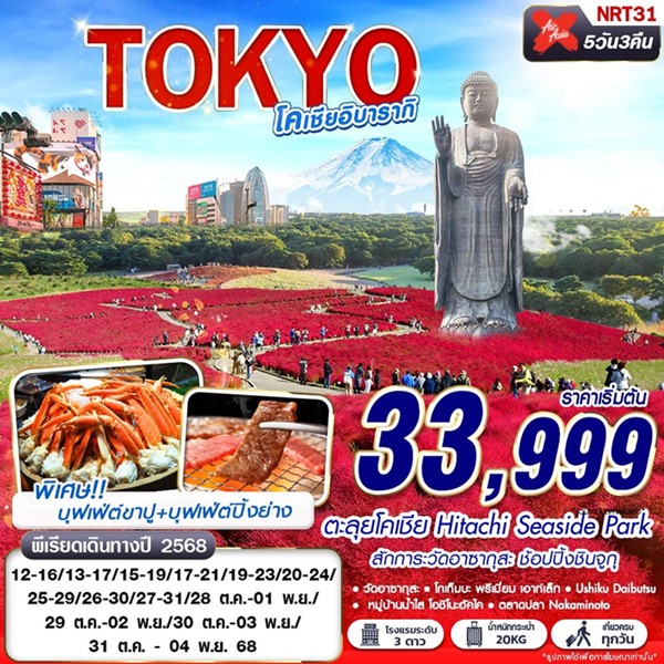 ทัวร์โตเกียว โคเชีย อิบารากิ 5วัน 3คืน