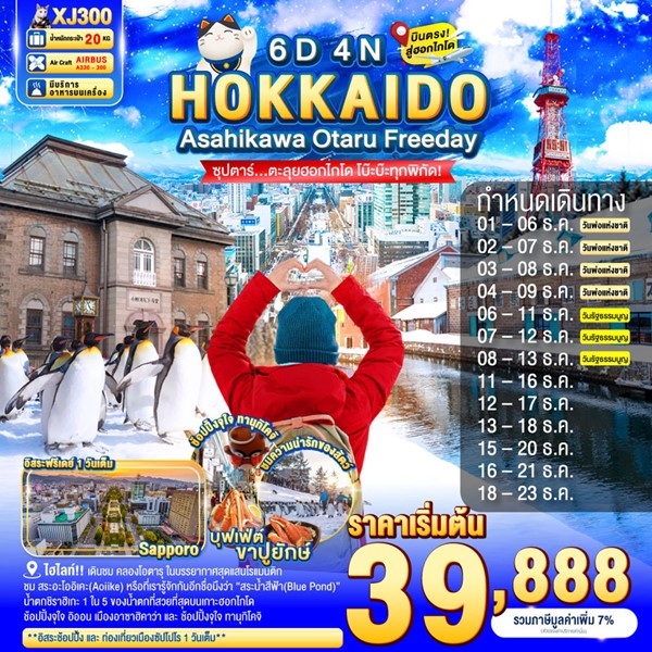 ทัวร์ญี่ปุ่น ตะลุยฮอกไกโด โบ๊ะบ๊ะทุกพิกัด! 6 วัน 4 คืน