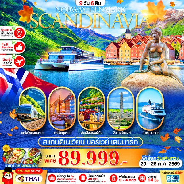 ทัวร์สแกนดิเนเวีย 9 วัน 6 คืน TG