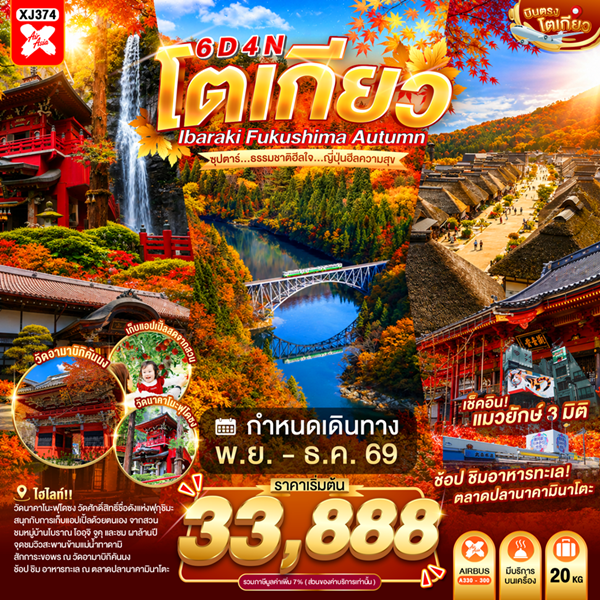 ทัวร์โตเกียว ธรรมชาติฮีลใจ…ญี่ปุ่นฮีลความสุข 6 วัน 4 คืน