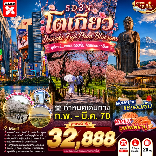 ทัวร์โตเกียว พลัมบลอสซั่ม ติดแกรมทุกช็อต 5 วัน 3 คืน
